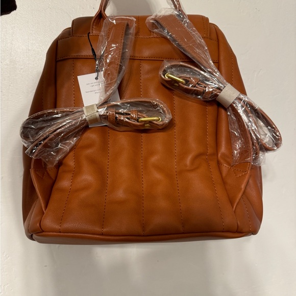 Fawn Design Backpack The Quilted Cinch Backpack Brown Matte NEW NWT - Picture 5 of 9